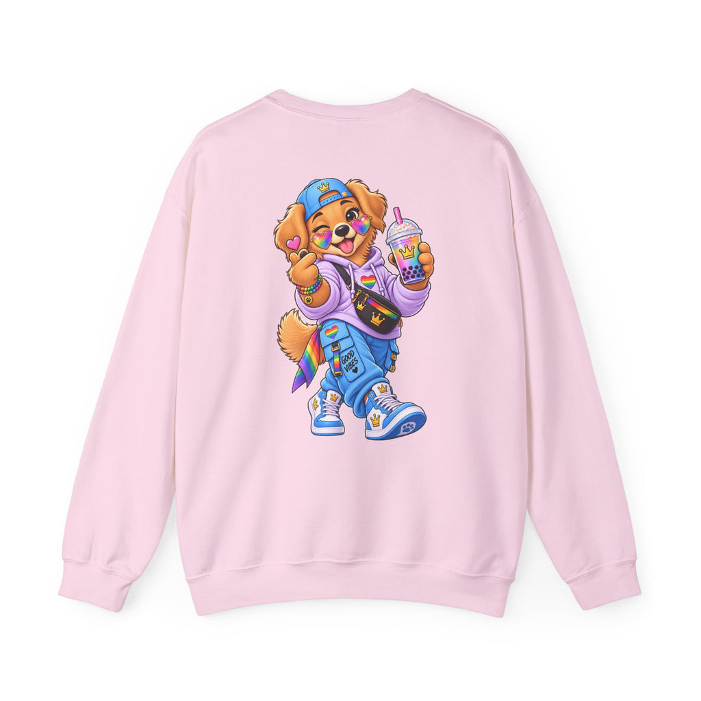Graphic Sweatshirt — 'My Wildsona' Cute Colorful Dog with Big Personality Character Crewneck