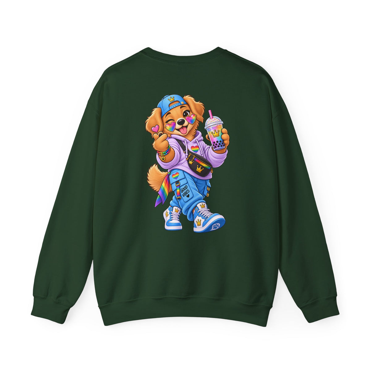 Graphic Sweatshirt — 'My Wildsona' Cute Colorful Dog with Big Personality Character Crewneck