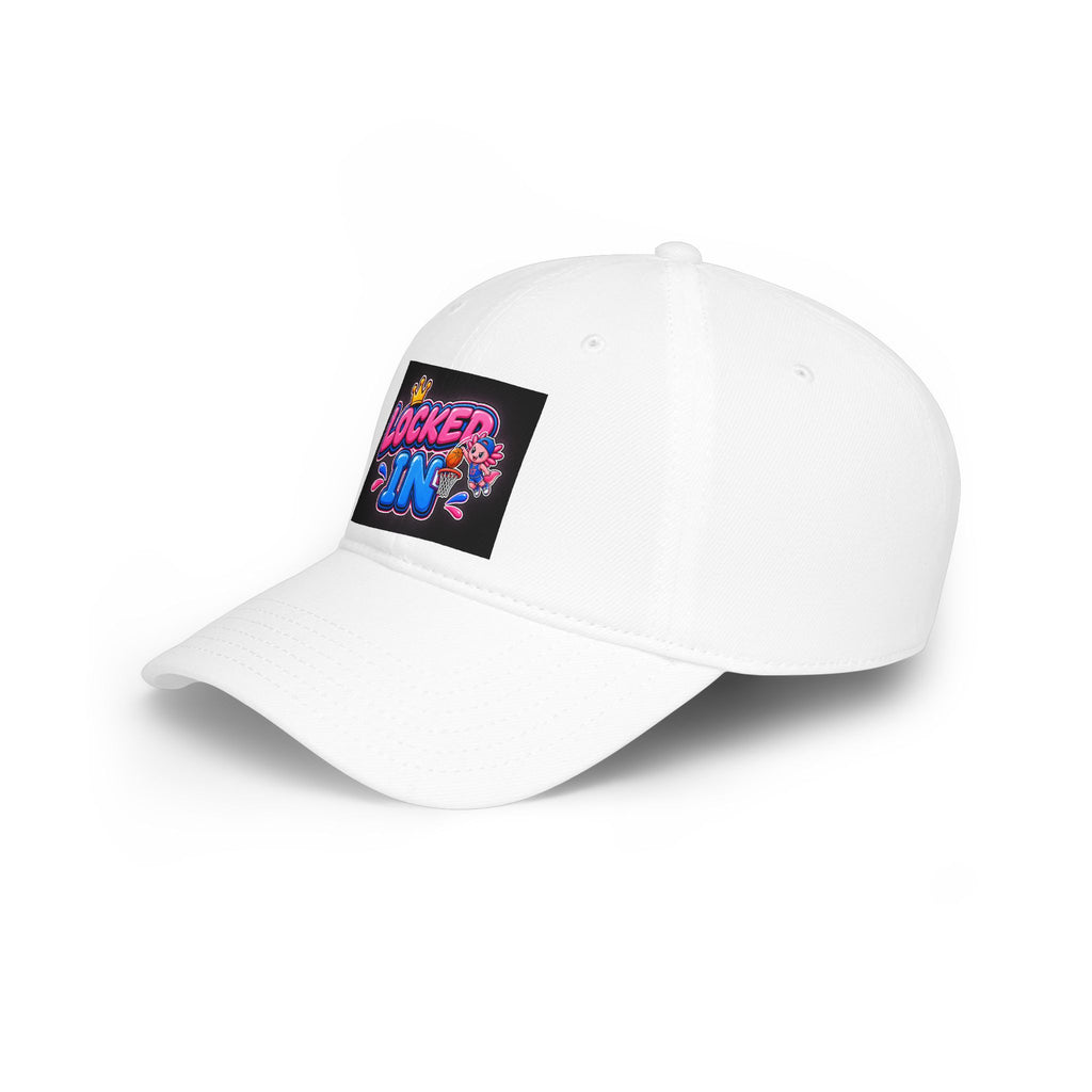 Locked In Baseball Cap – Retro Neon "Locked In" Graphic Hat
