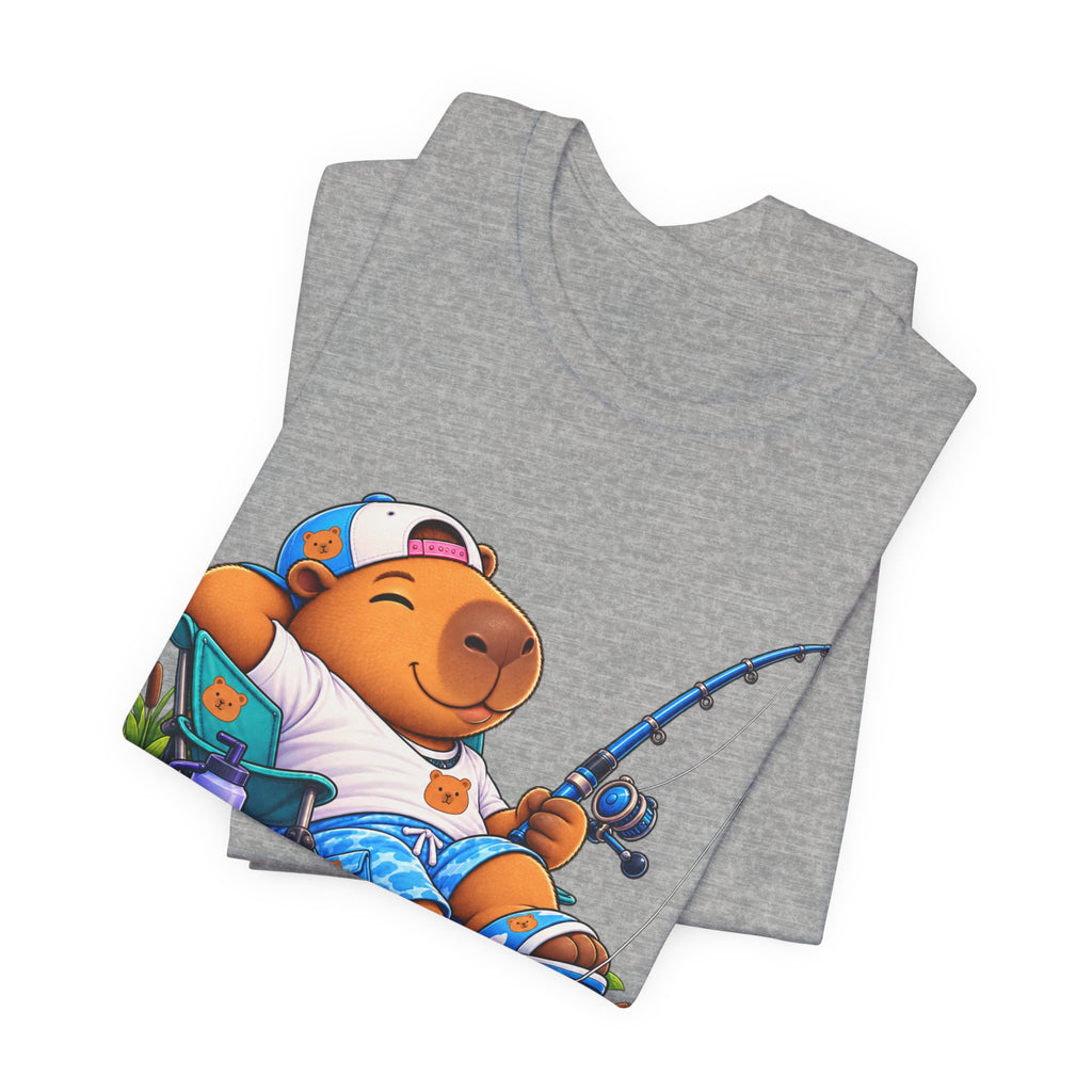 Unbothered Fishing Capybara Tee — Relaxed Vacation Vibes Graphic T-Shirt