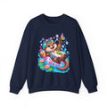 Otter Float Crewneck Sweatshirt — Cute Otter with Butterfly Summer Vibes