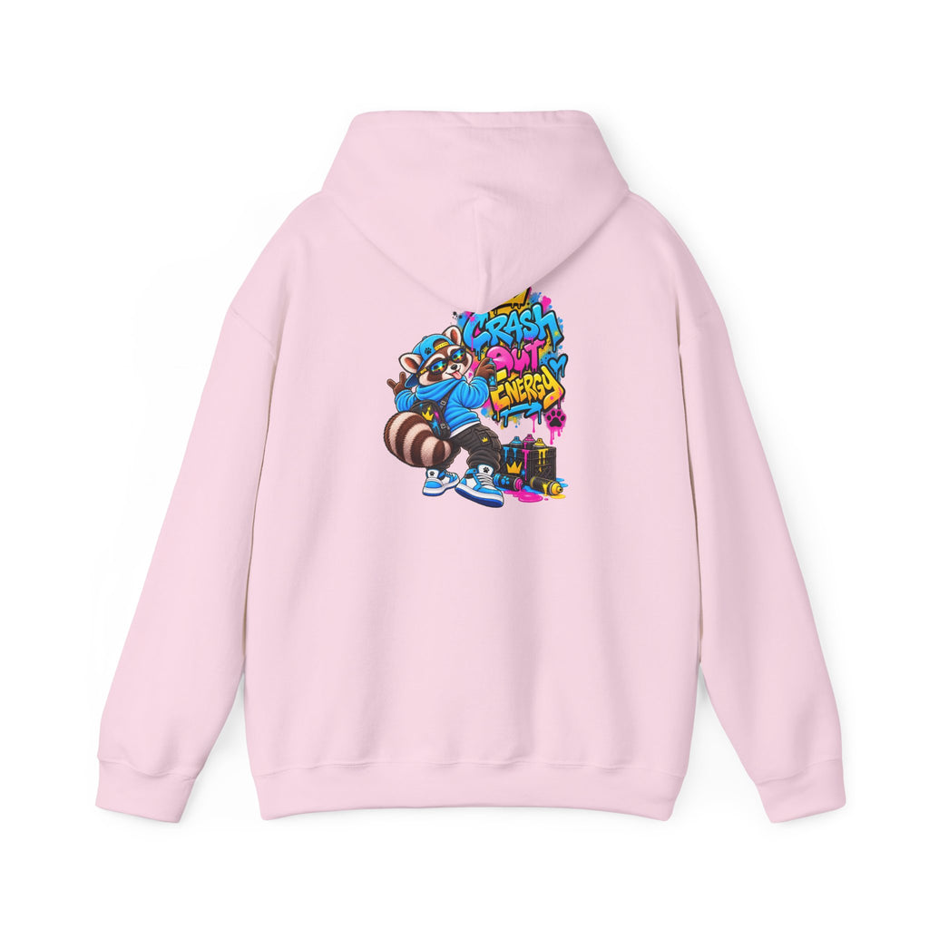 Raccoon Street Art Hoodie – 'Bright Energy' Graffiti Graphic Sweatshirt
