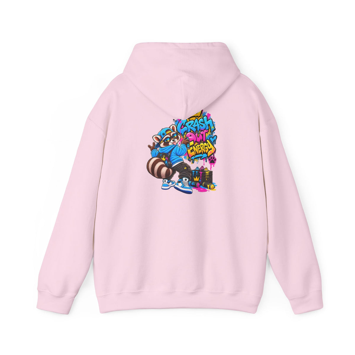 Raccoon Street Art Hoodie – 'Bright Energy' Graffiti Graphic Sweatshirt