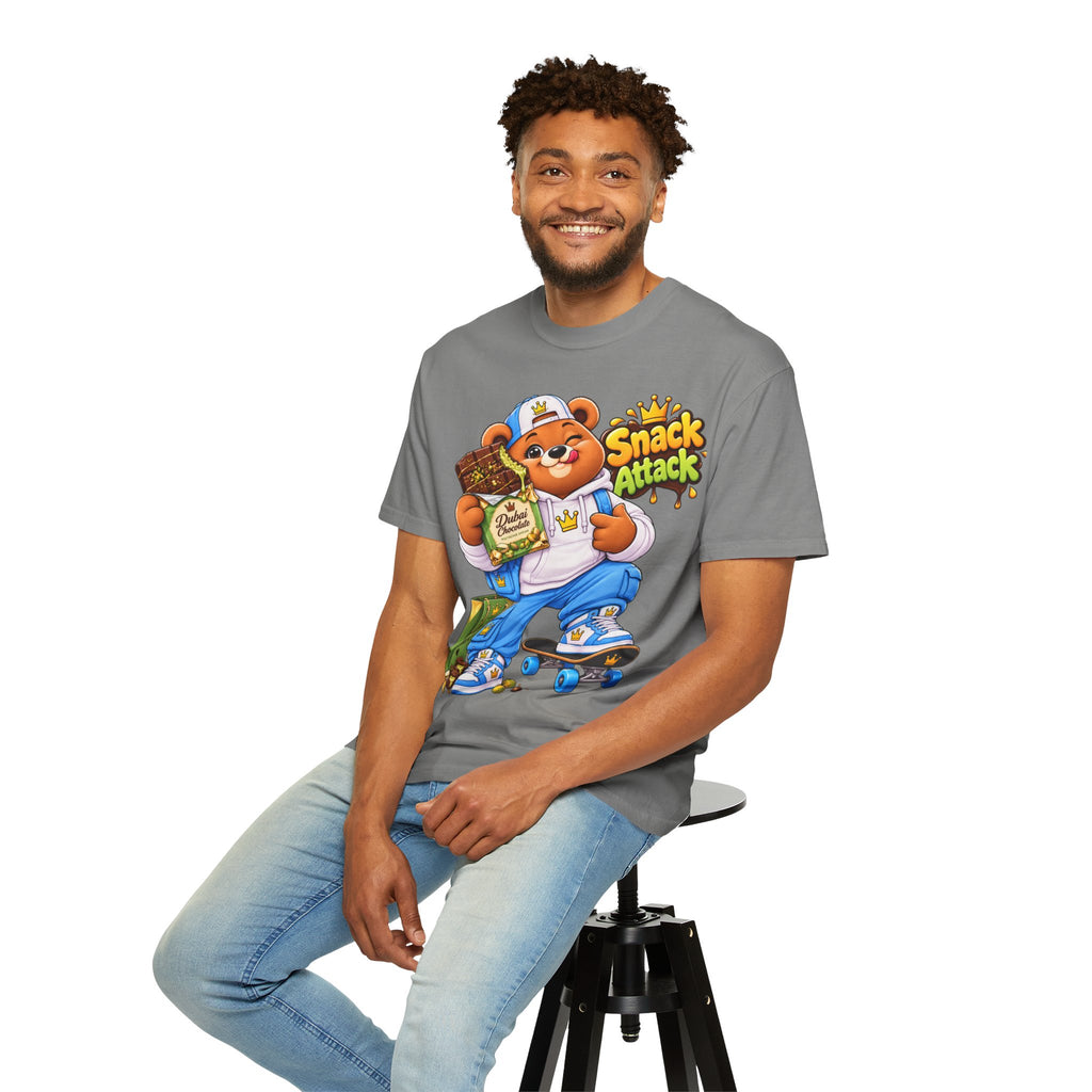 Snack Attack Bear T-Shirt — Cute Skateboarder Graphic Tee