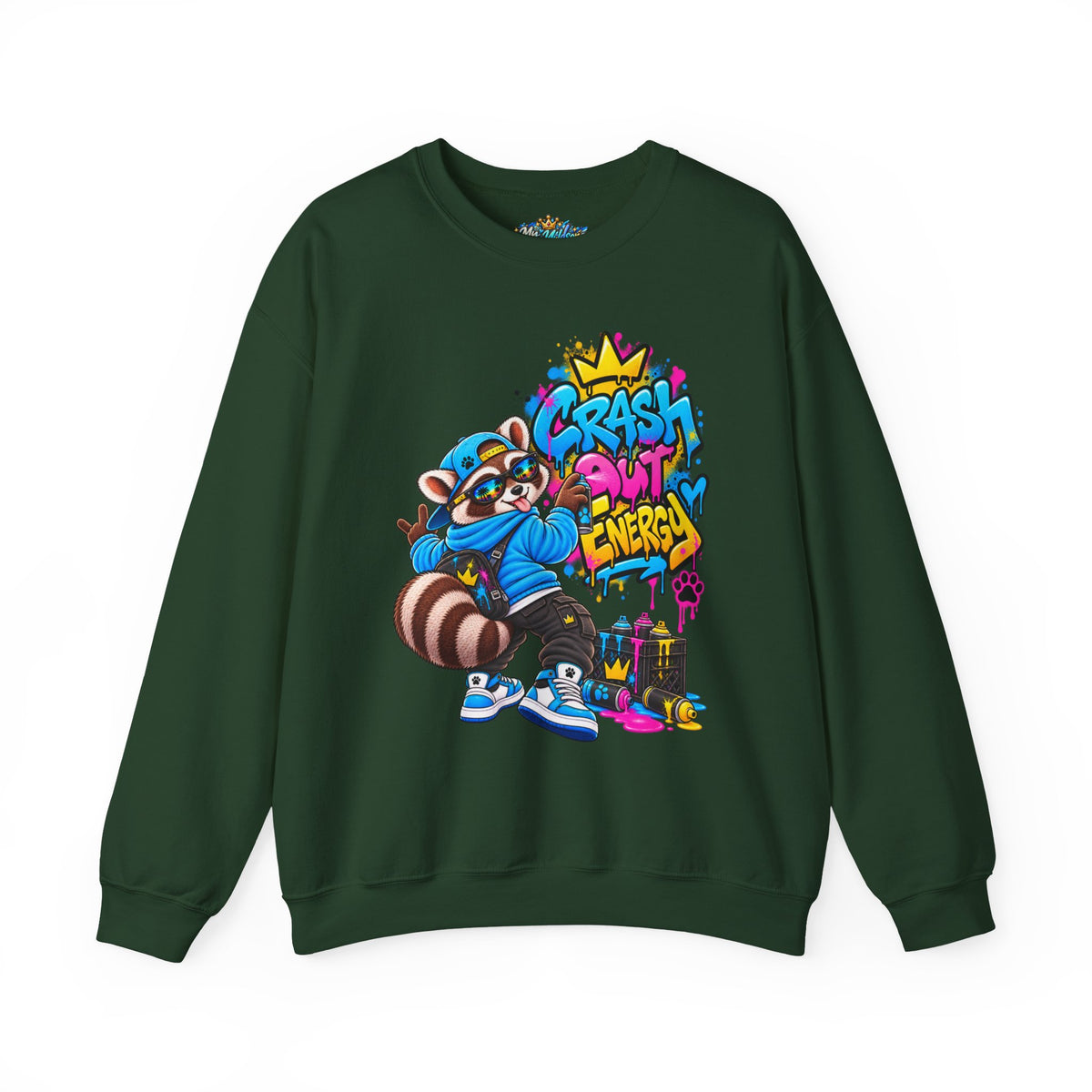 Crash Out Energy Crewneck Sweatshirt — Urban Raccoon Streetwear
