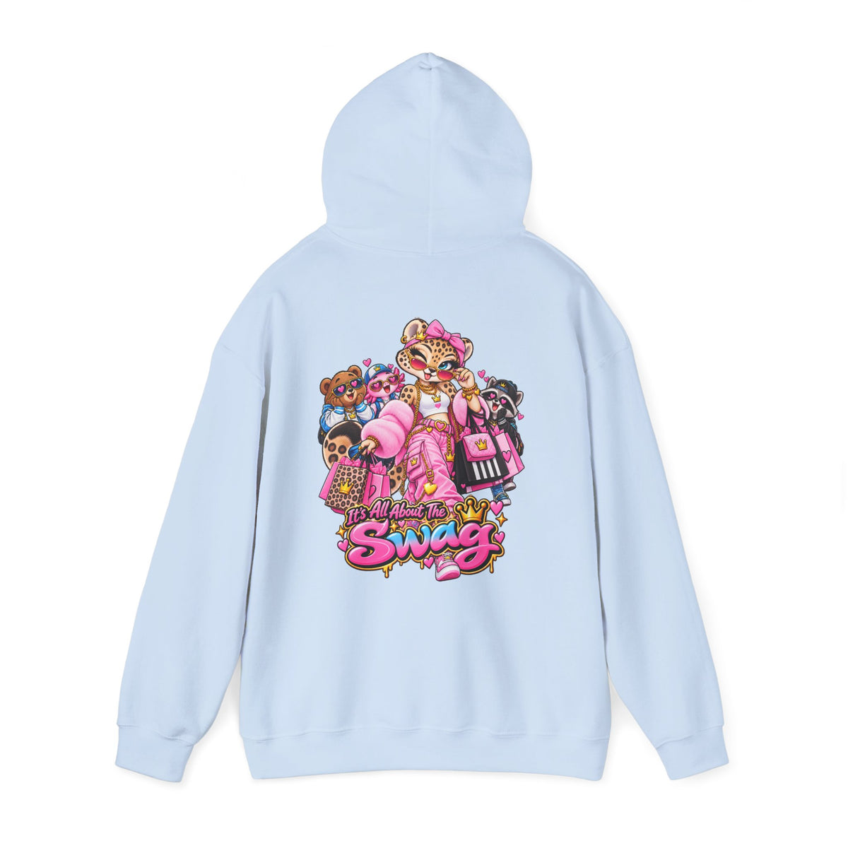 Pink Leopard Swag Hoodie — Cute Kawaii Animal Graphic Pullover