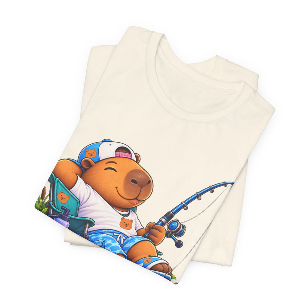 Unbothered Fishing Capybara Tee — Relaxed Vacation Vibes Graphic T-Shirt