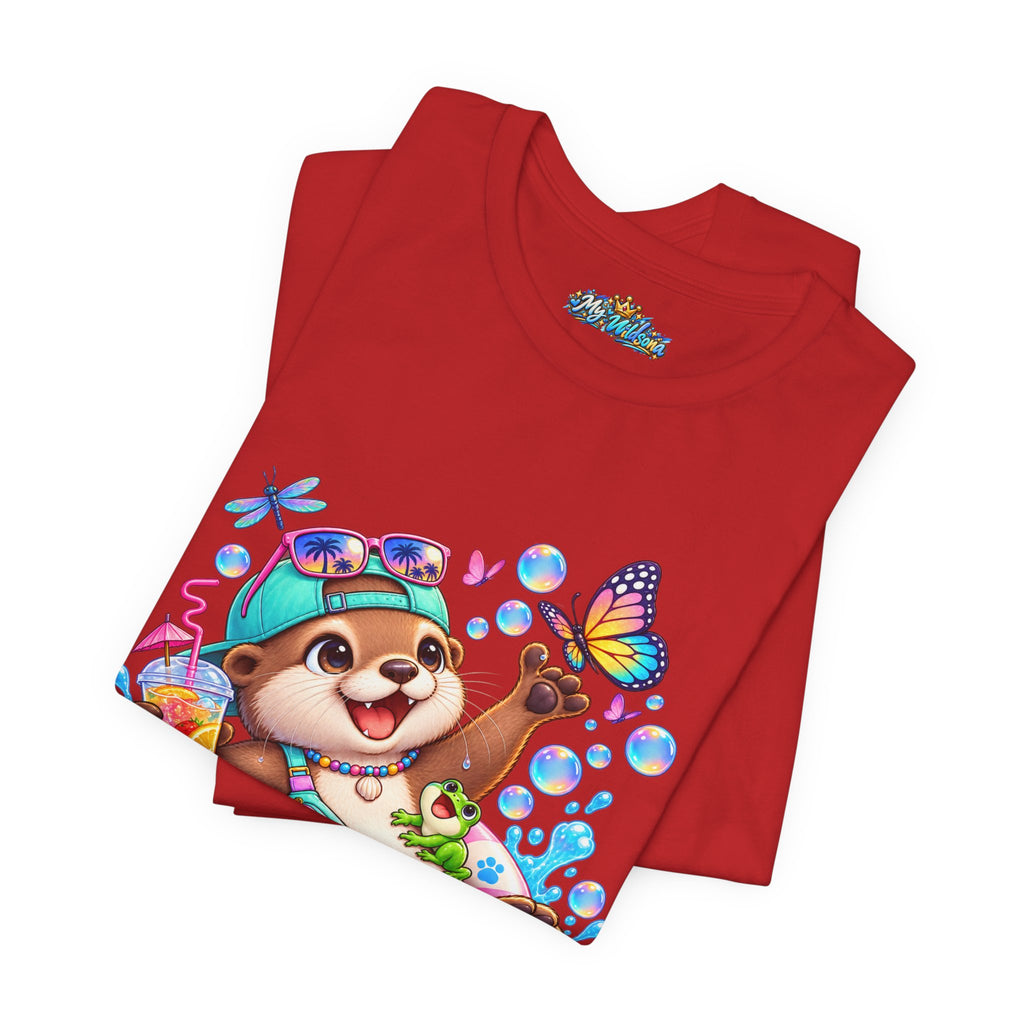 Otter Floatie T-Shirt — Cute Summer Otter with Butterfly Tee
