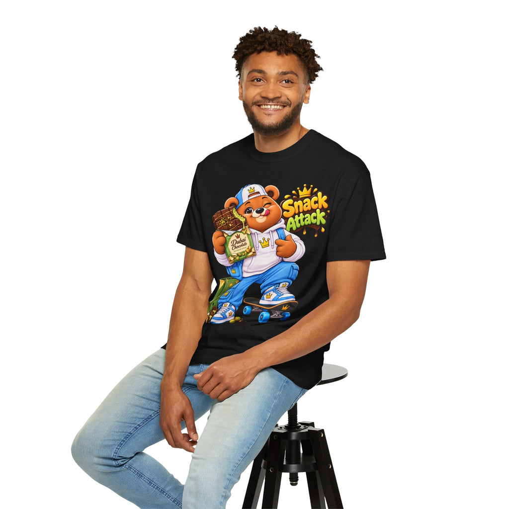 Snack Attack Bear T-Shirt — Cute Skateboarder Graphic Tee