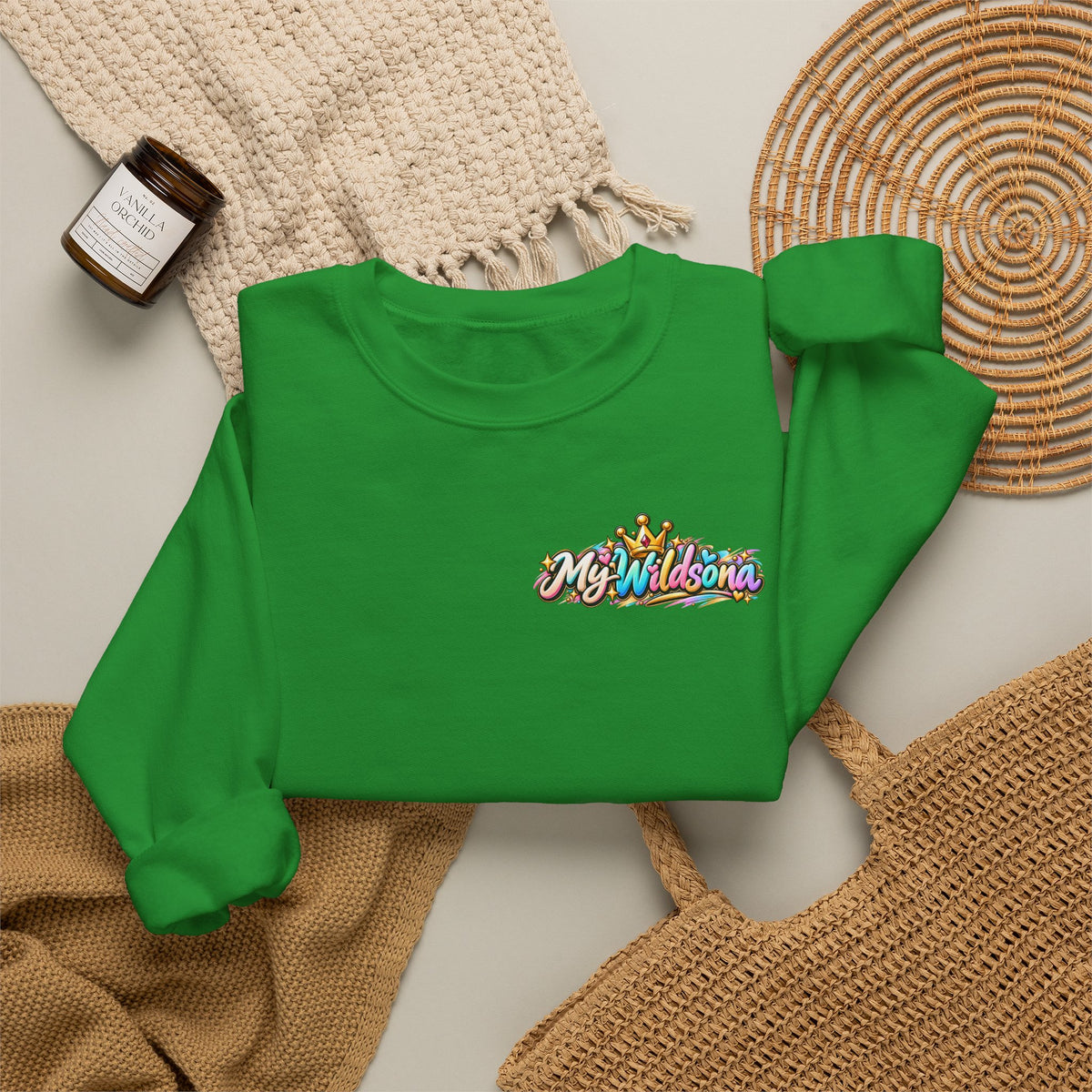Graphic Sweatshirt — 'My Wildsona' Cute Colorful Dog with Big Personality Character Crewneck