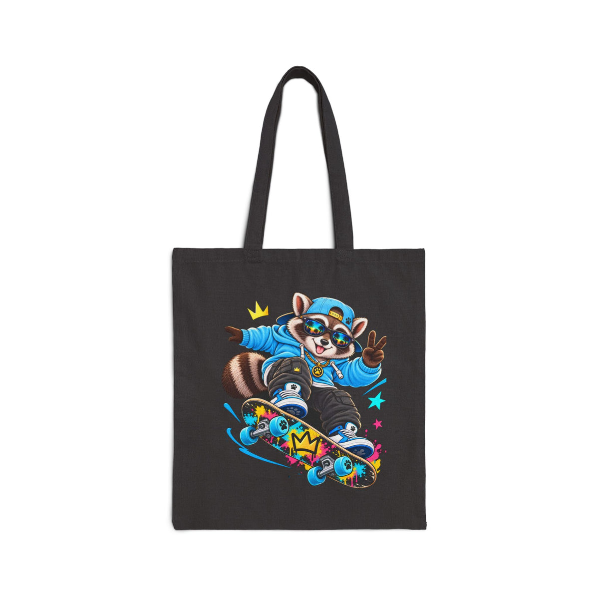 Remy Raccoon Skateboarding - Canvas Tote Bag