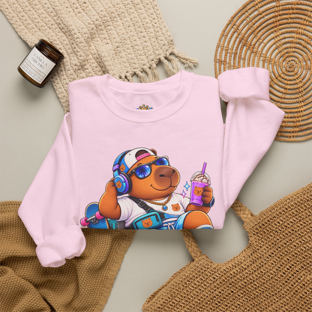 Sonny Capybara Graphic Sweatshirt — "Low Key Slayin' It"