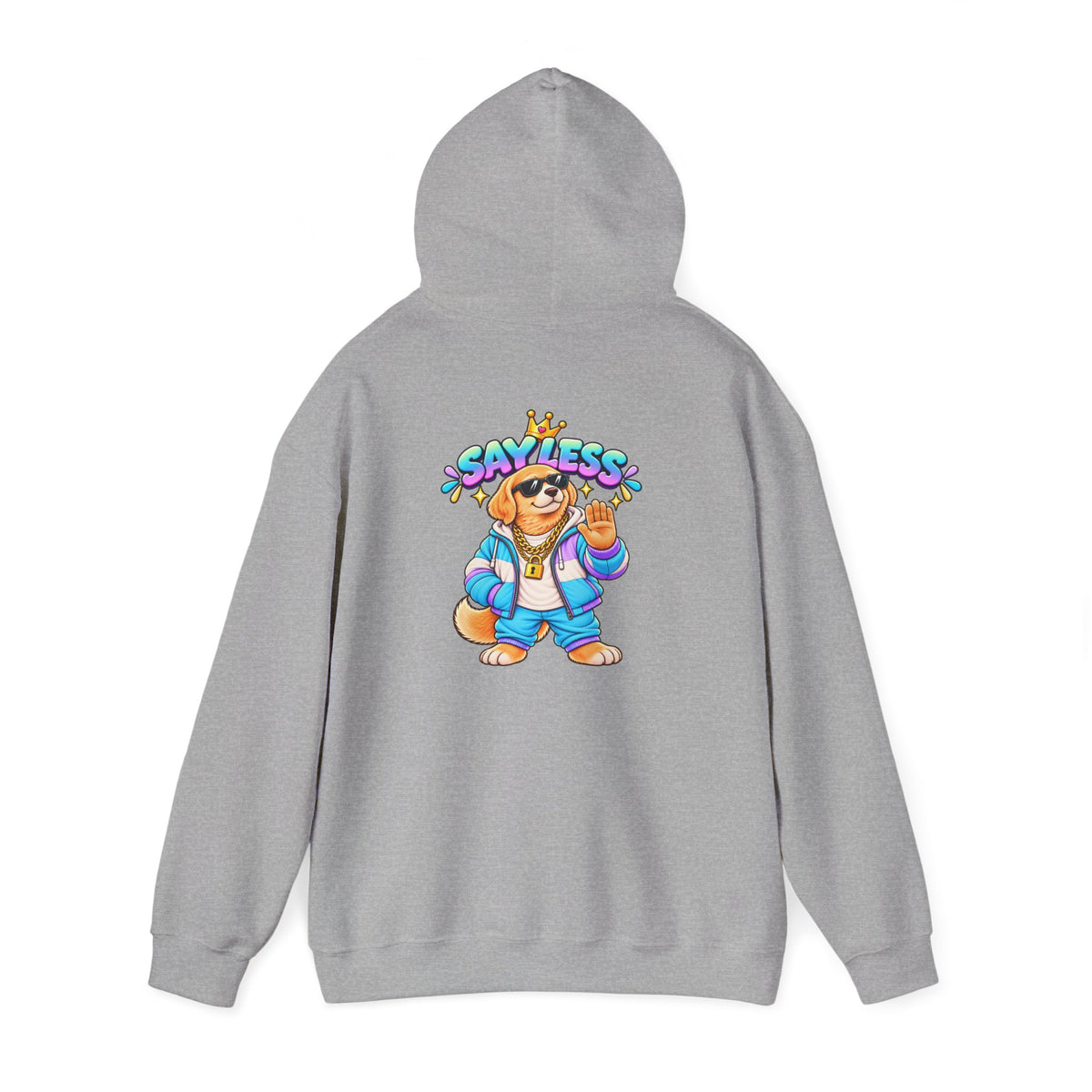 Say Less Golden Retriever Hoodie — Retro Cartoon Streetwear Pullover