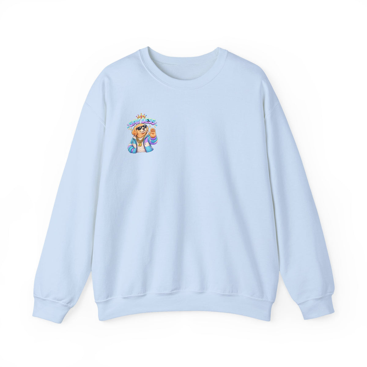 Crewneck Sweatshirt - Colorful Girl with Flower Crown Graphic