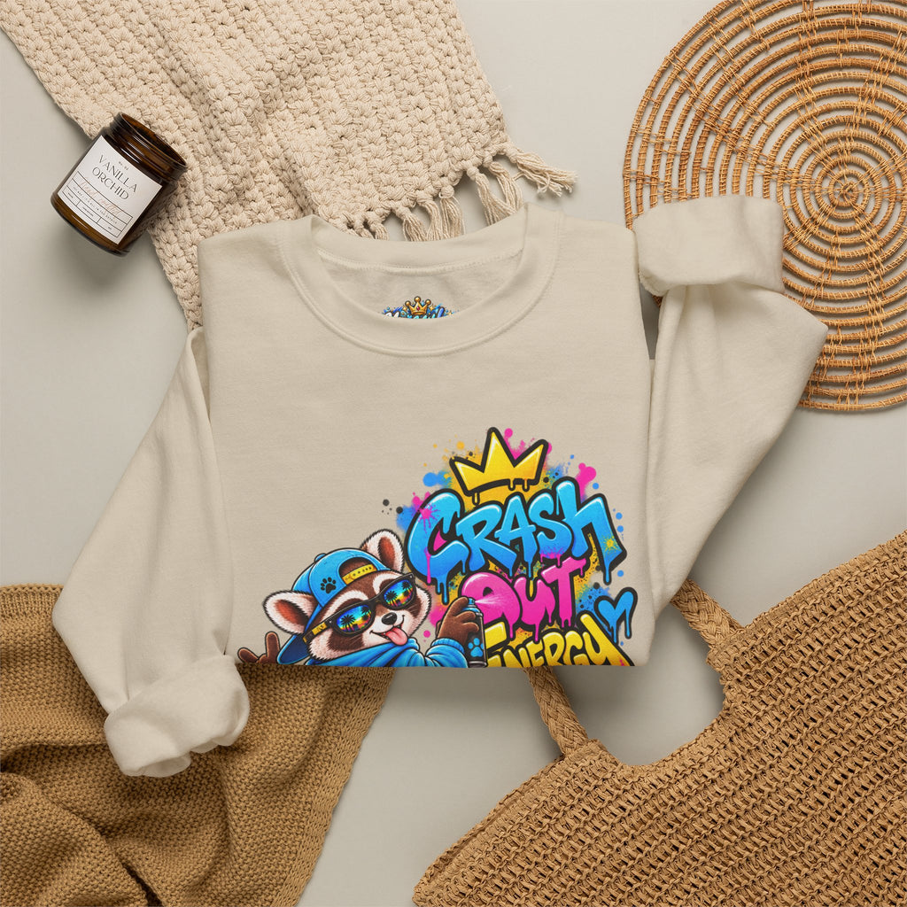 Crash Out Energy Crewneck Sweatshirt — Urban Raccoon Streetwear
