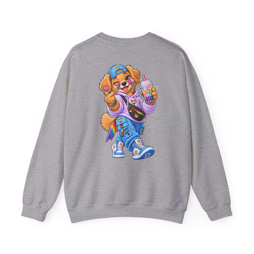 Graphic Sweatshirt — 'My Wildsona' Cute Colorful Dog with Big Personality Character Crewneck