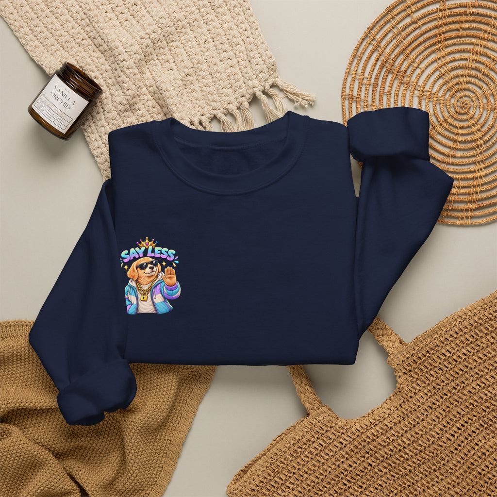 Crewneck Sweatshirt - Colorful Girl with Flower Crown Graphic