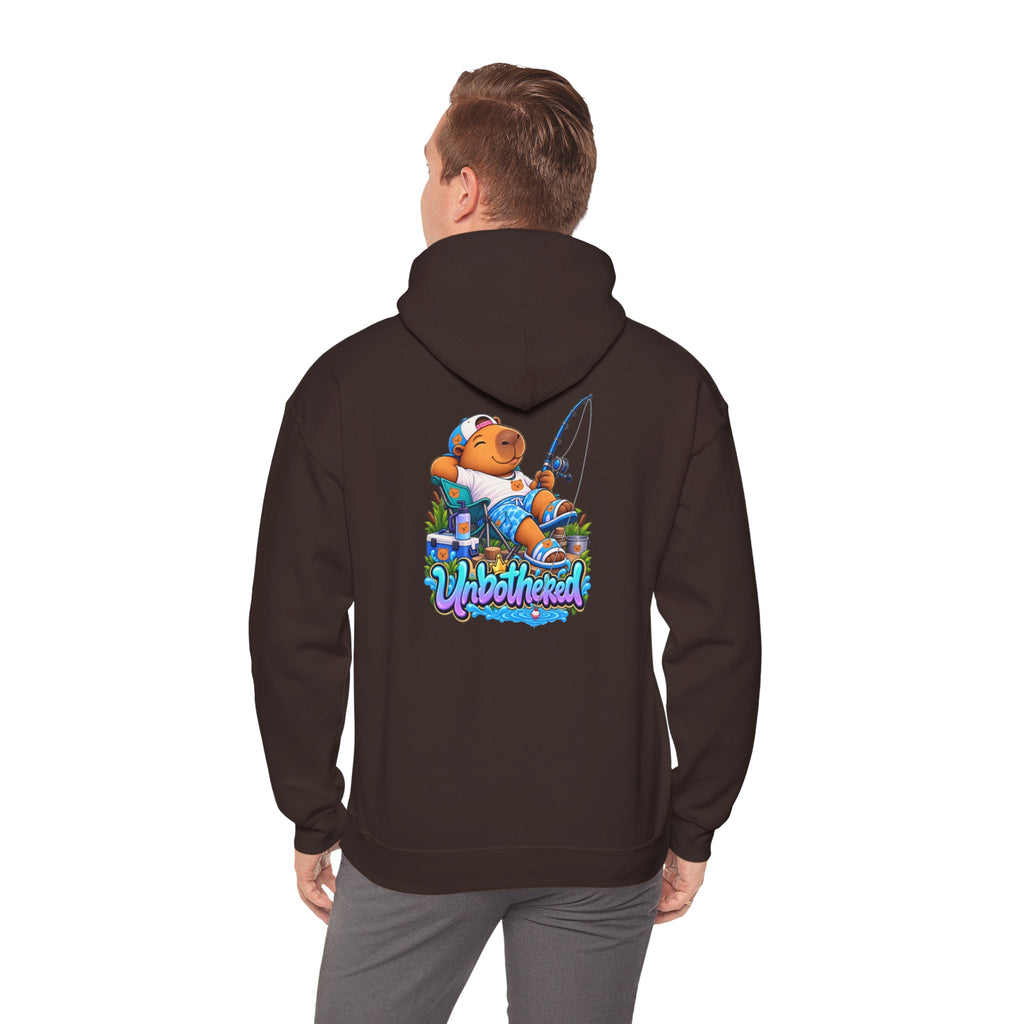Relaxing Unbothered Capybara Hoodie – Chill Vibes Graphic Sweatshirt