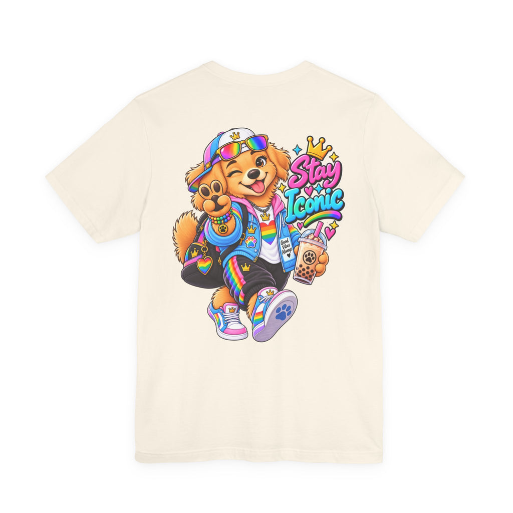 Cute Cartoon Big Personality Dog Tee — Trendy Boba Lover Graphic T-Shirt