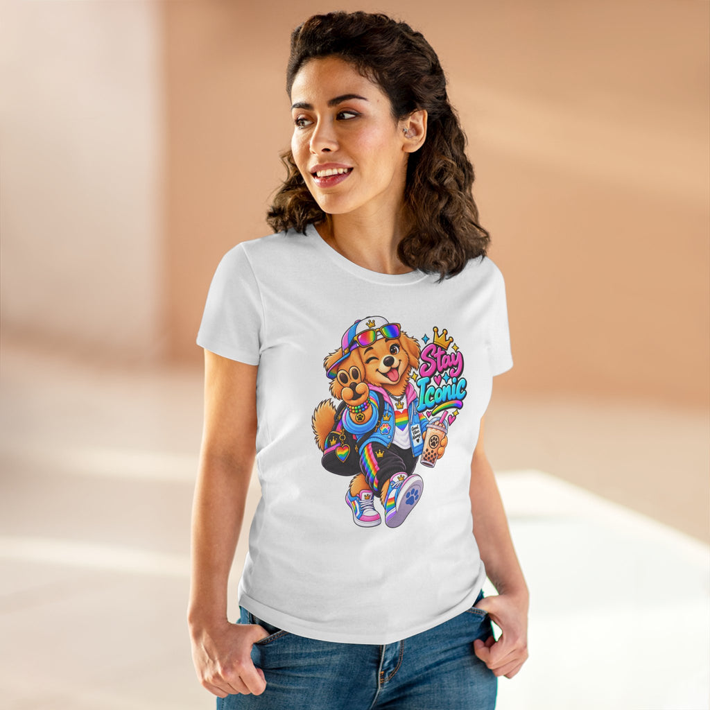Stay Iconic Dog Graphic Tee — Cute Retro Teddy Bear Design