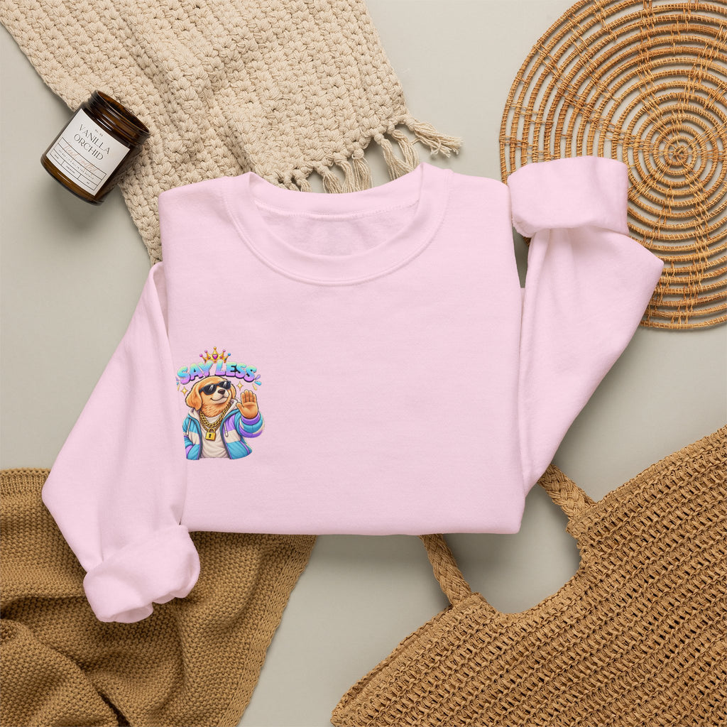 Crewneck Sweatshirt - Colorful Girl with Flower Crown Graphic