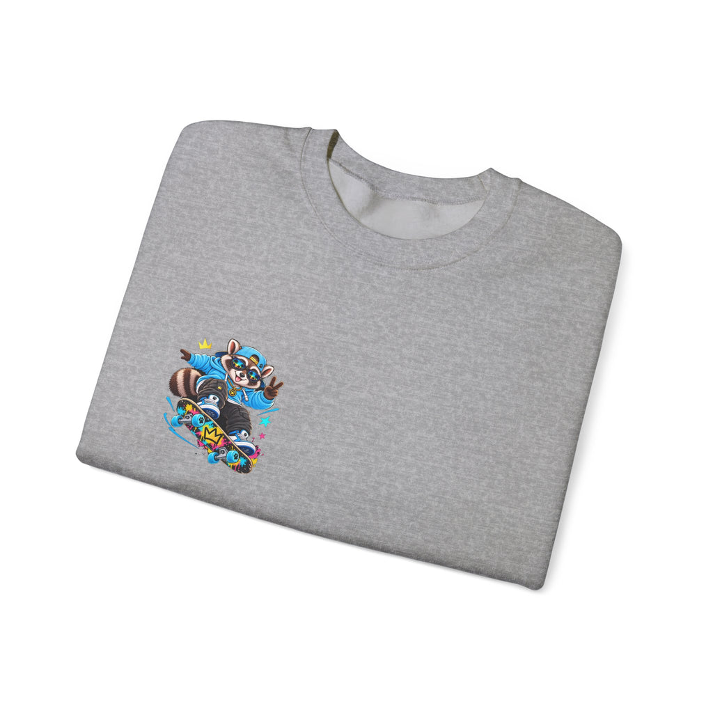 Whimsical Blue Cat Galaxy Crewneck Sweatshirt