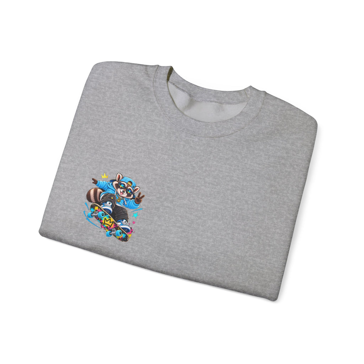 Whimsical Blue Cat Galaxy Crewneck Sweatshirt
