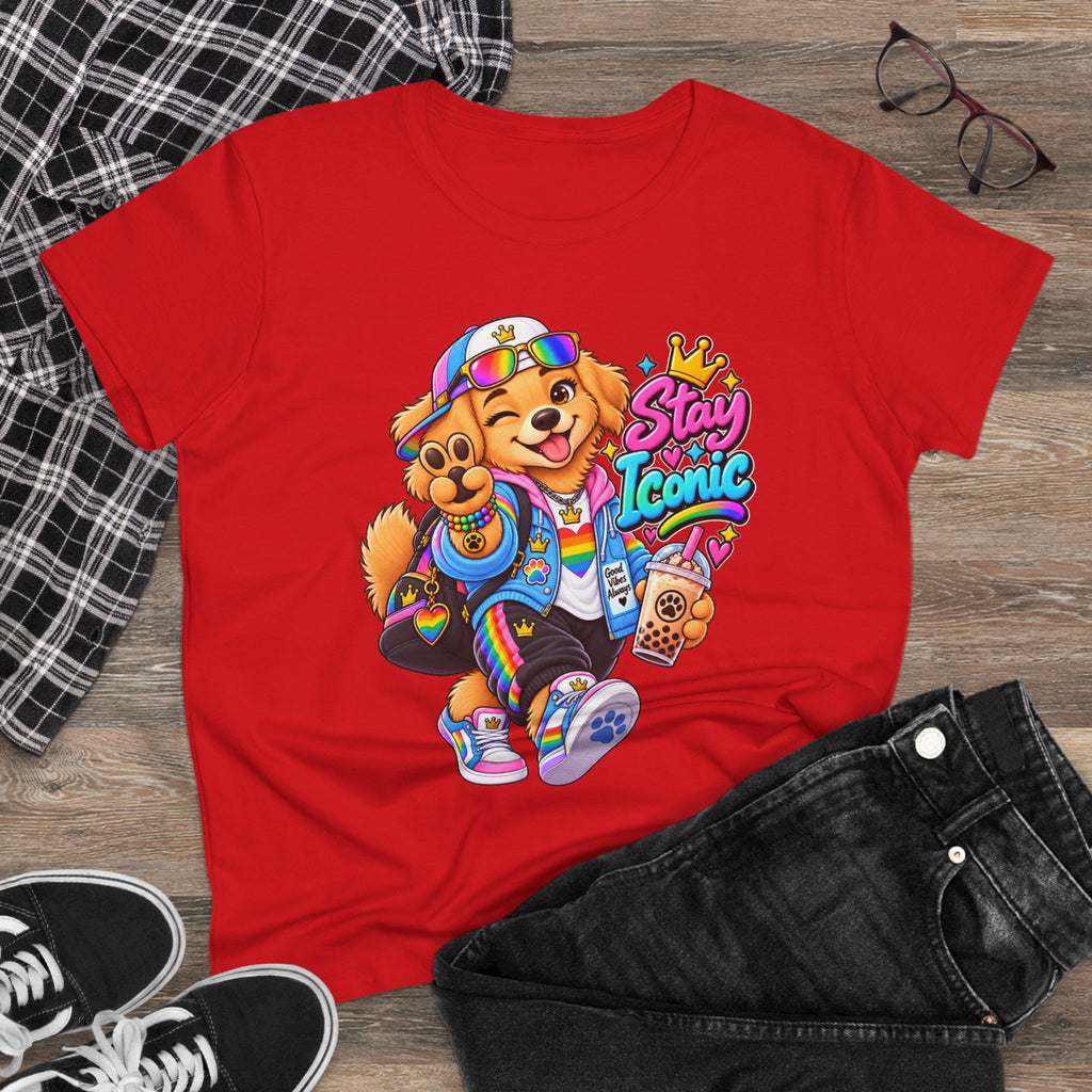 Stay Iconic Dog Graphic Tee — Cute Retro Teddy Bear Design