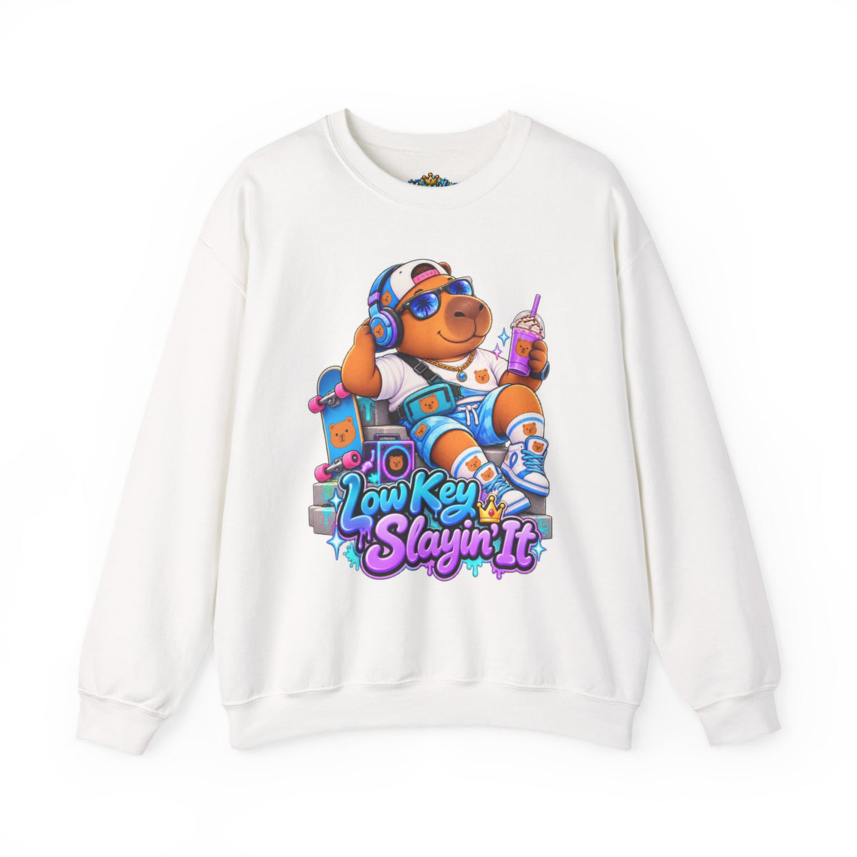 Sonny Capybara Graphic Sweatshirt — "Low Key Slayin' It"