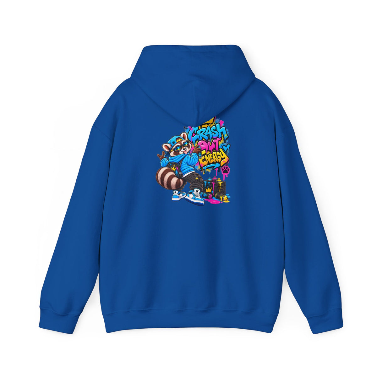 Raccoon Street Art Hoodie – 'Bright Energy' Graffiti Graphic Sweatshirt