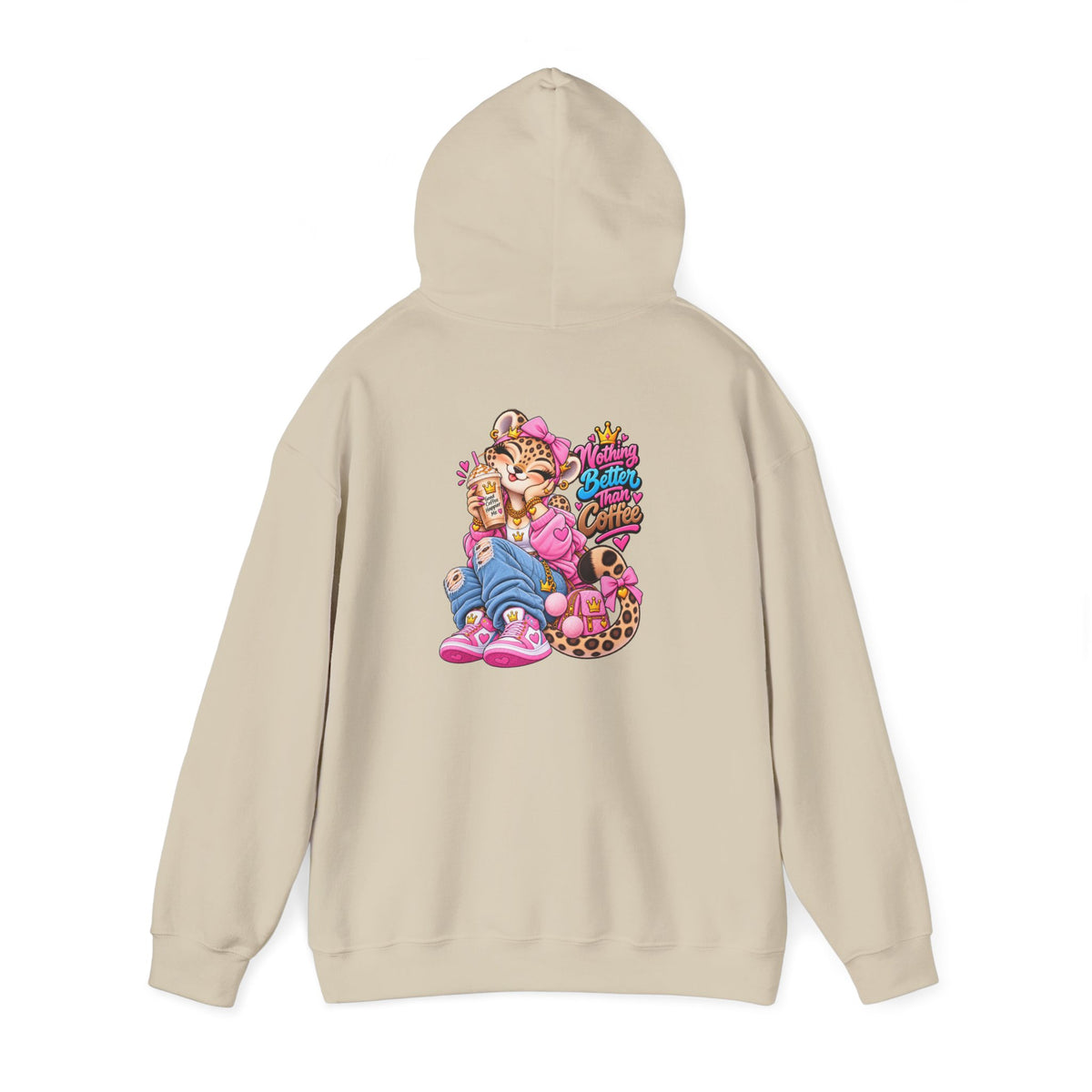 Lara Leopard Coffee Graphic Hoodie