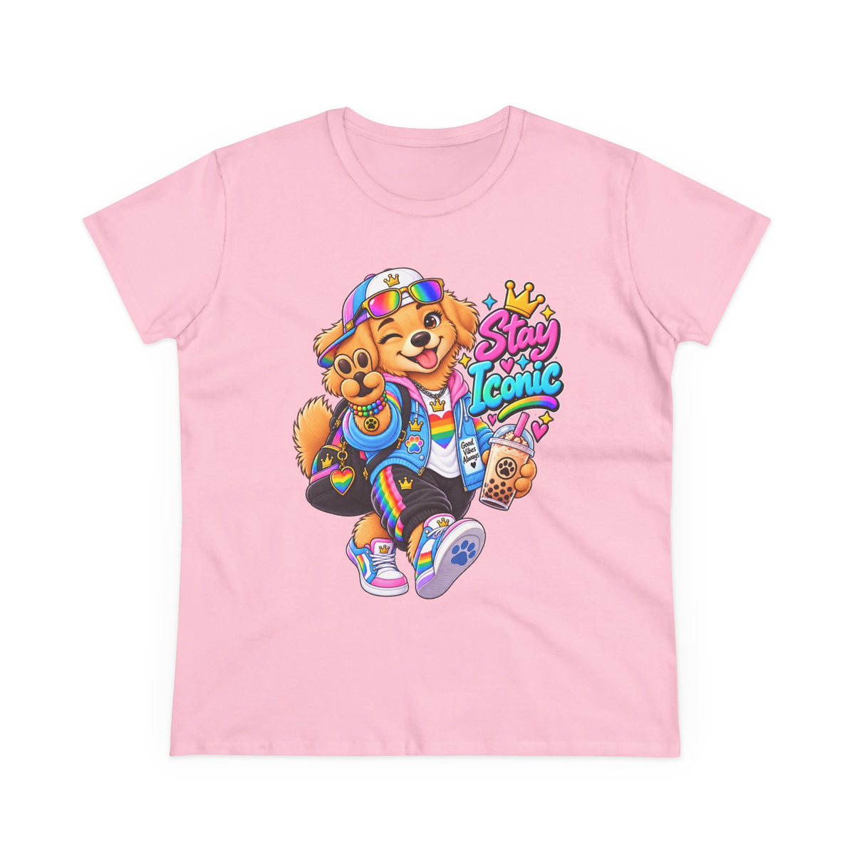 Stay Iconic Dog Graphic Tee — Cute Retro Teddy Bear Design