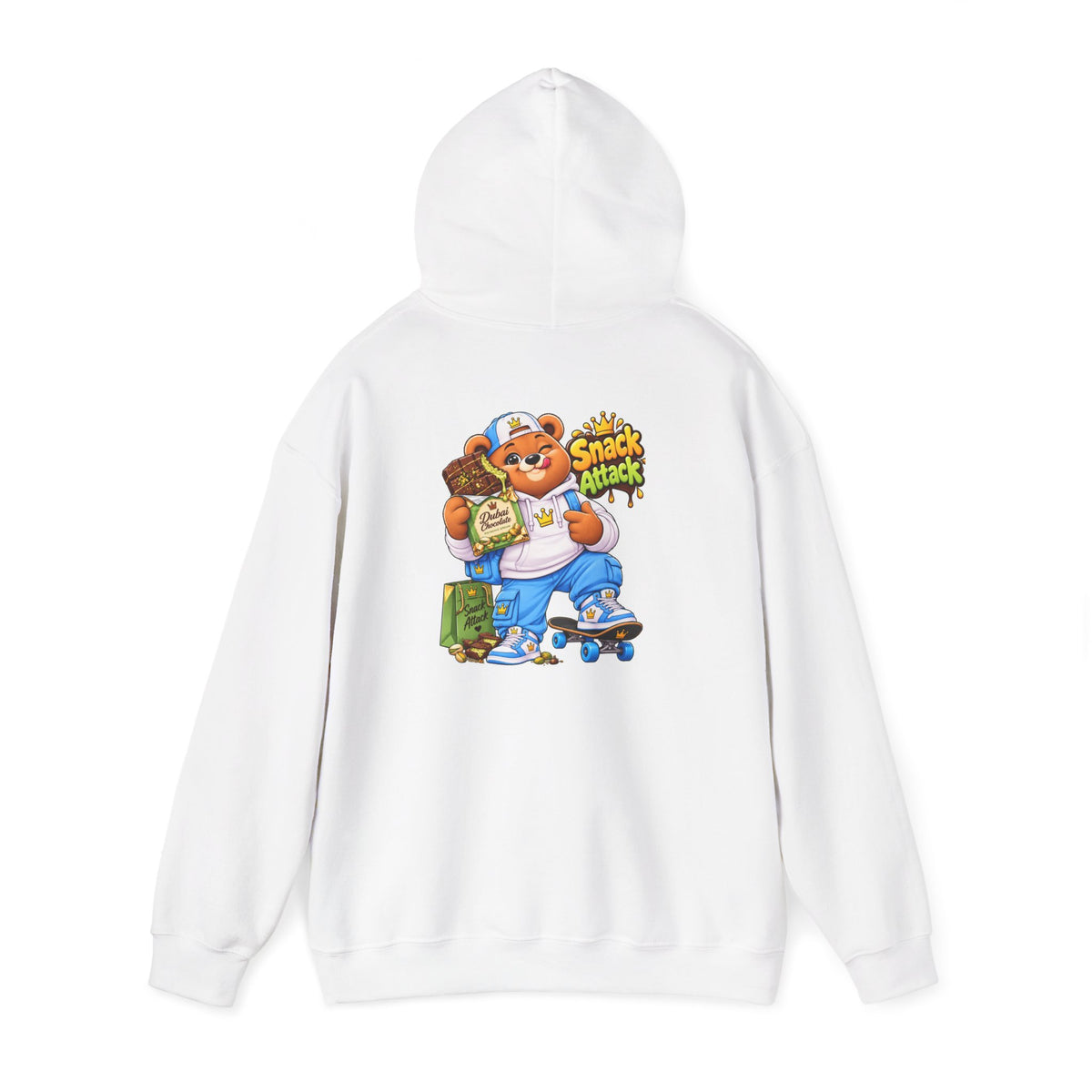 Snack Attack Hoodie — Streetwear Cartoon Money & Chips Graphic Hooded Sweatshirt