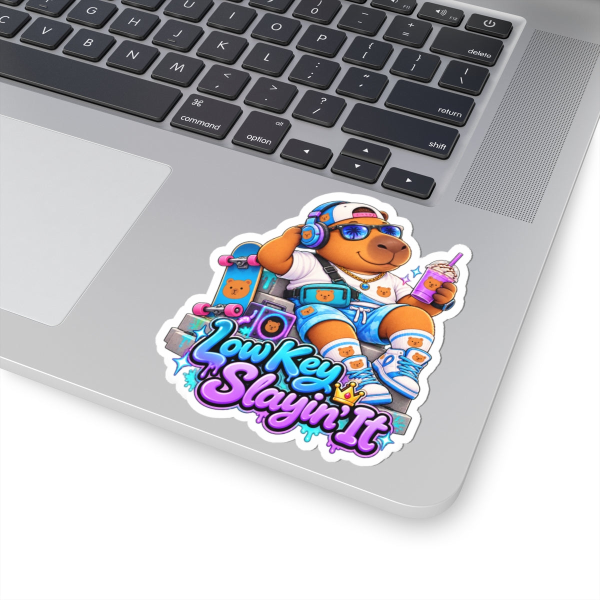 Sonny Capybara — "Low Key Slayin' It" Kiss-Cut Vinyl Sticker