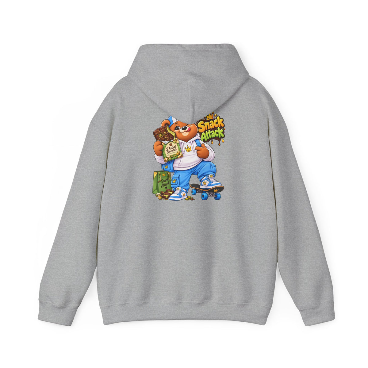 Snack Attack Hoodie — Streetwear Cartoon Money & Chips Graphic Hooded Sweatshirt