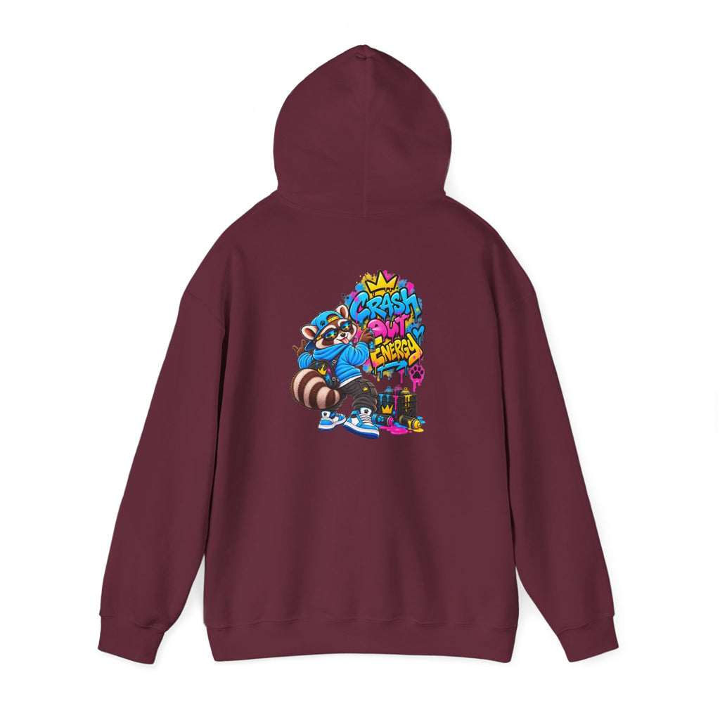 Raccoon Street Art Hoodie – 'Bright Energy' Graffiti Graphic Sweatshirt