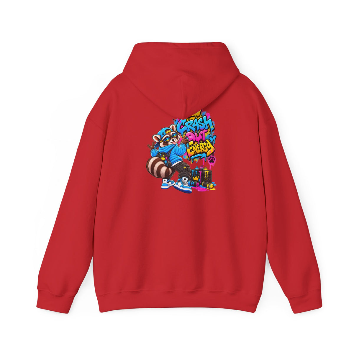 Raccoon Street Art Hoodie – 'Bright Energy' Graffiti Graphic Sweatshirt