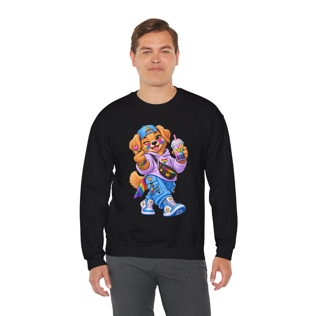 Cute Big Personality Hip-Hop Dog Crewneck Sweatshirt