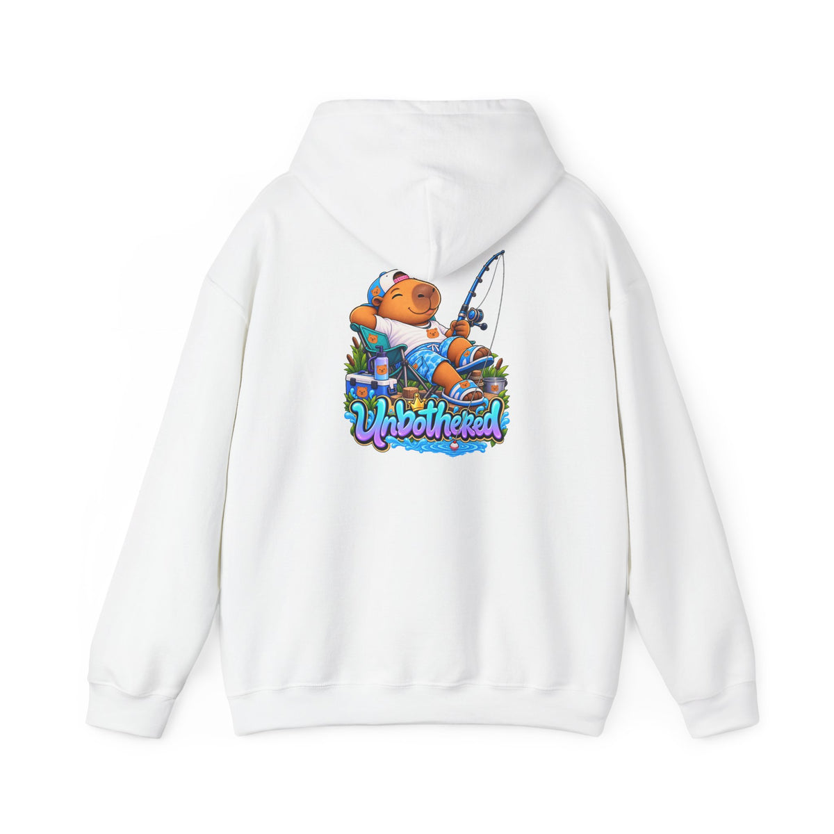 Relaxing Unbothered Capybara Hoodie – Chill Vibes Graphic Sweatshirt