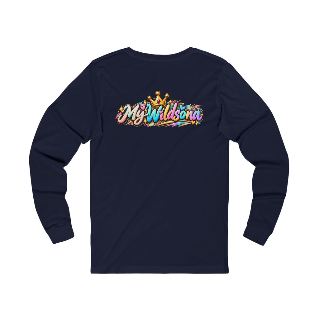 Cartoon Dog Graphic Long Sleeve Tee — "My Wildsona" Colorful Streetwear