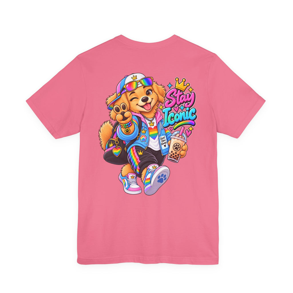 Cute Cartoon Big Personality Dog Tee — Trendy Boba Lover Graphic T-Shirt