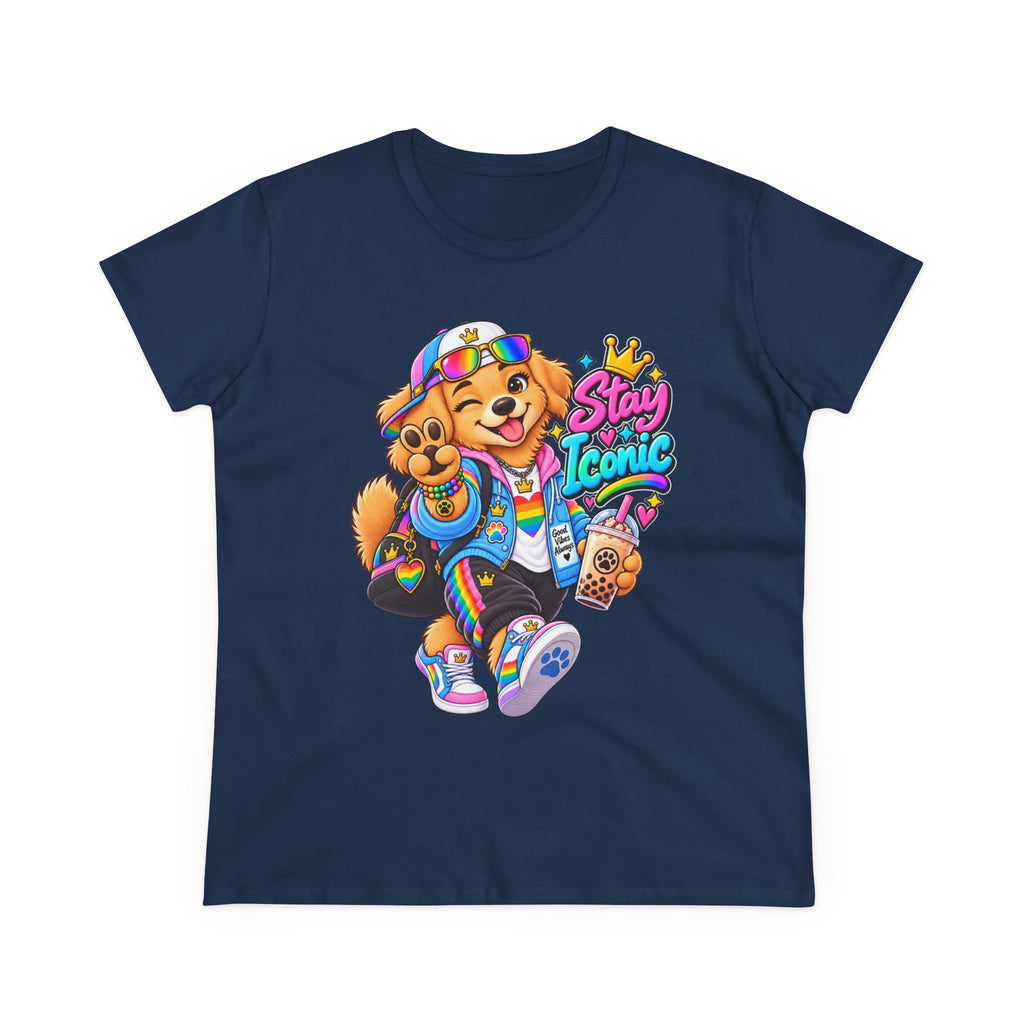 Stay Iconic Dog Graphic Tee — Cute Retro Teddy Bear Design